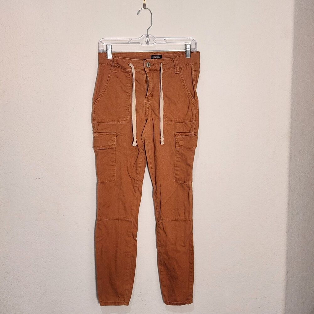 Rue21 High Rise Cargo Jeggings Womens Size 8 Brown Stretch Utility Pants